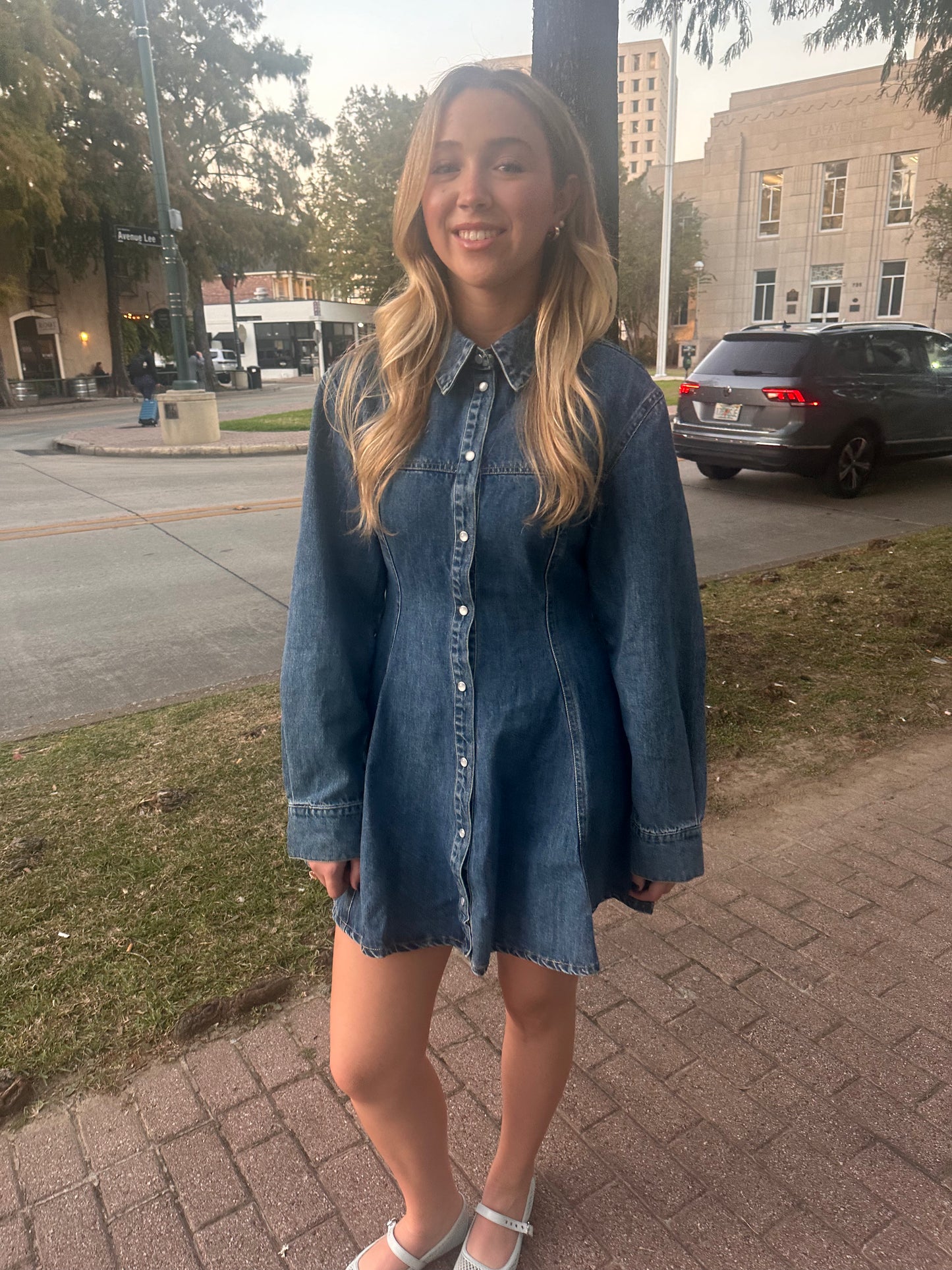 Denim Button Down Mini Dress