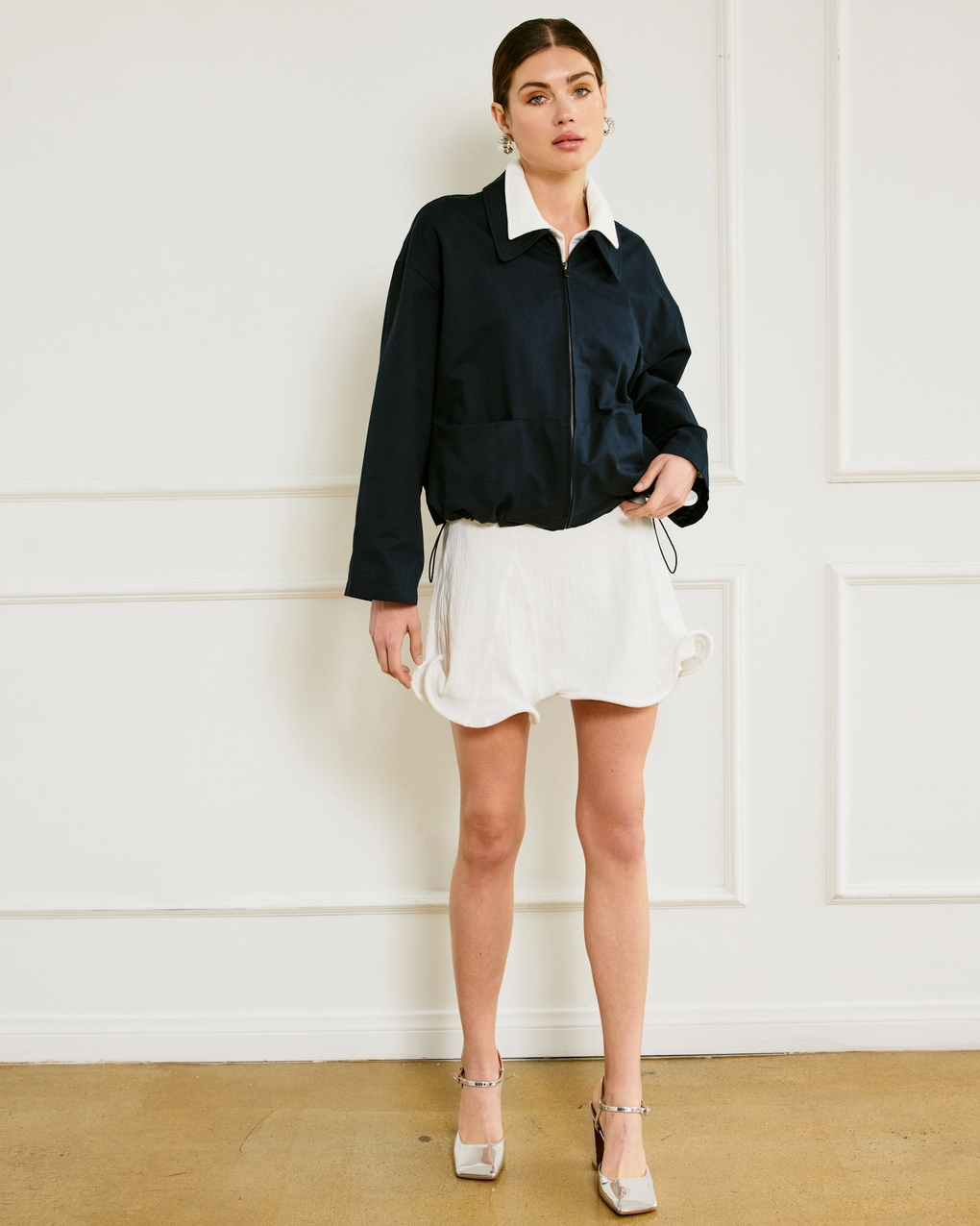 Bubble Hem Tuxedo Jacket